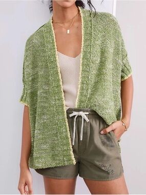 Spring Green Open-Front Knit Cardigan - Daily Practice by Anthropologie